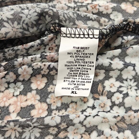 Perception Concept Floral Peplum Blouse XL lightweight new lined sheer - Picture 8 of 9